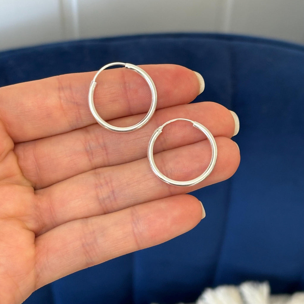 Sterling Silver Polished 2mm Endless Hoop Earrings