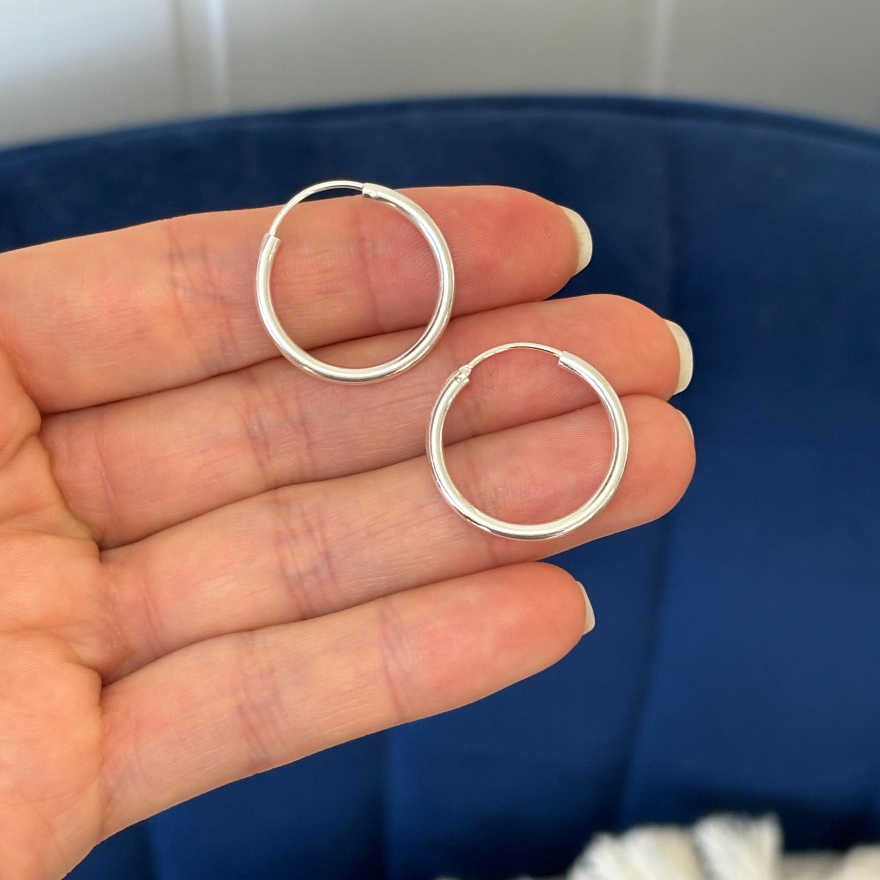 Sterling Silver Polished 2mm Endless Hoop Earrings