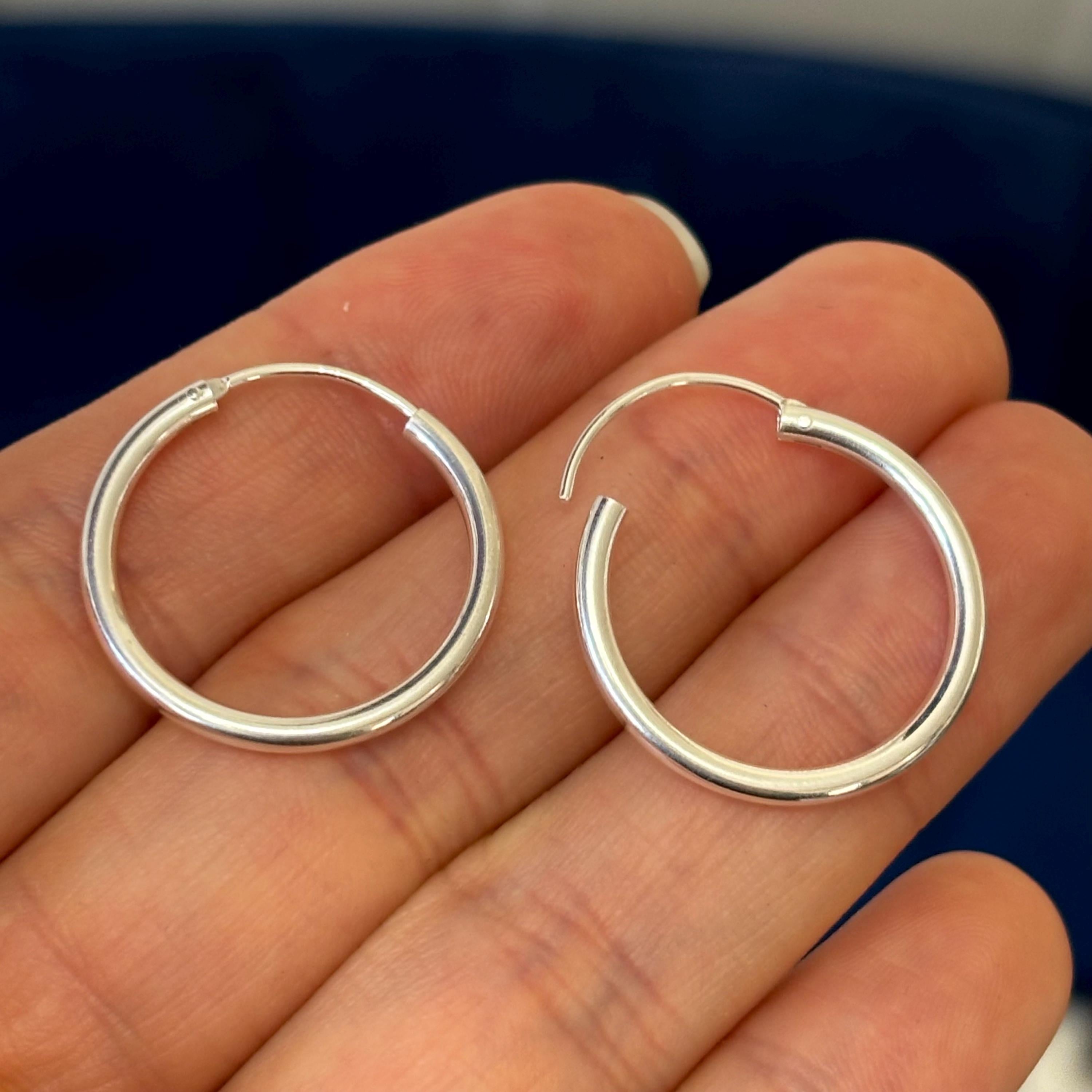 Sterling Silver Polished 2mm Endless Hoop Earrings