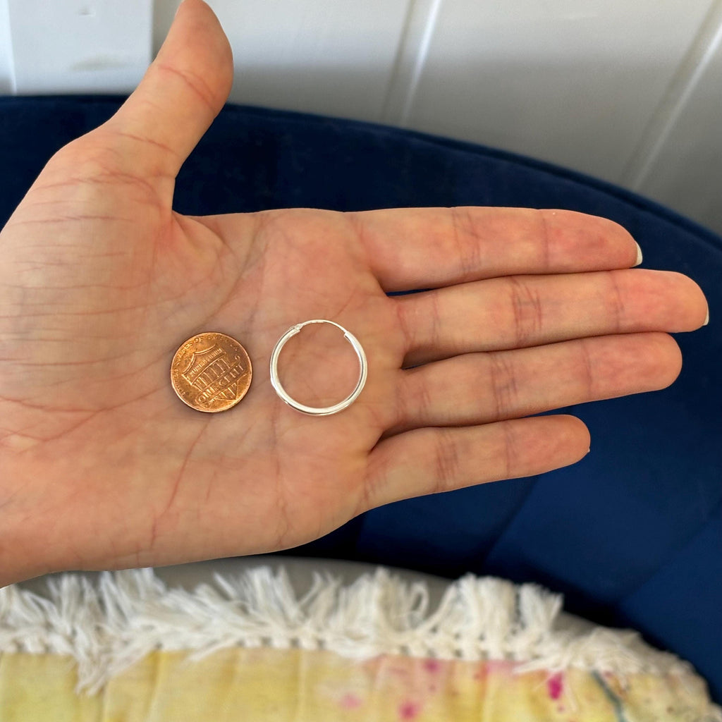 Sterling Silver Polished 2mm Endless Hoop Earrings