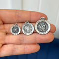 Sterling Silver St Luke Medal Round Medal Pendant - Various Sizes