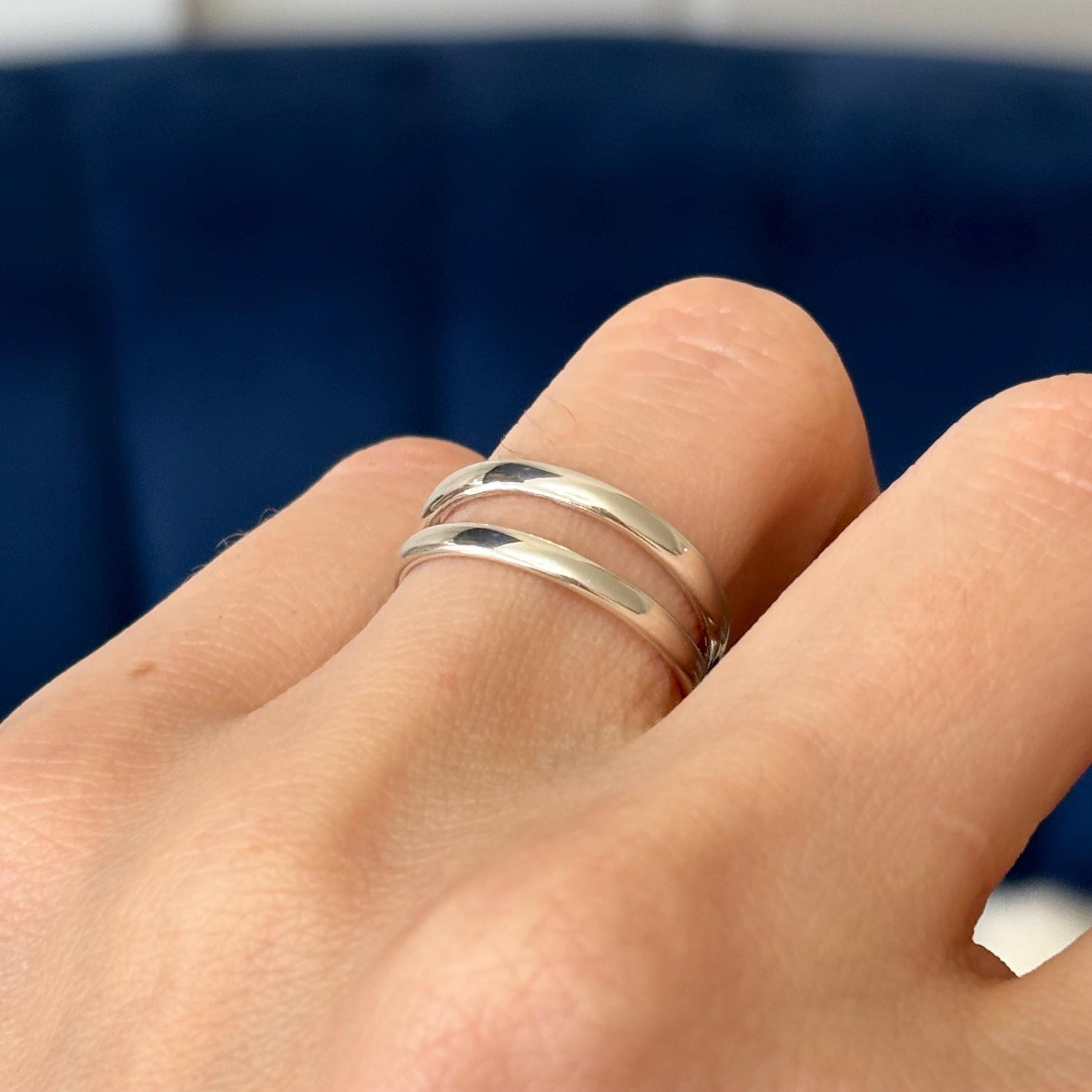Sterling Silver Rounded Double Split Shank Ring  Size 7