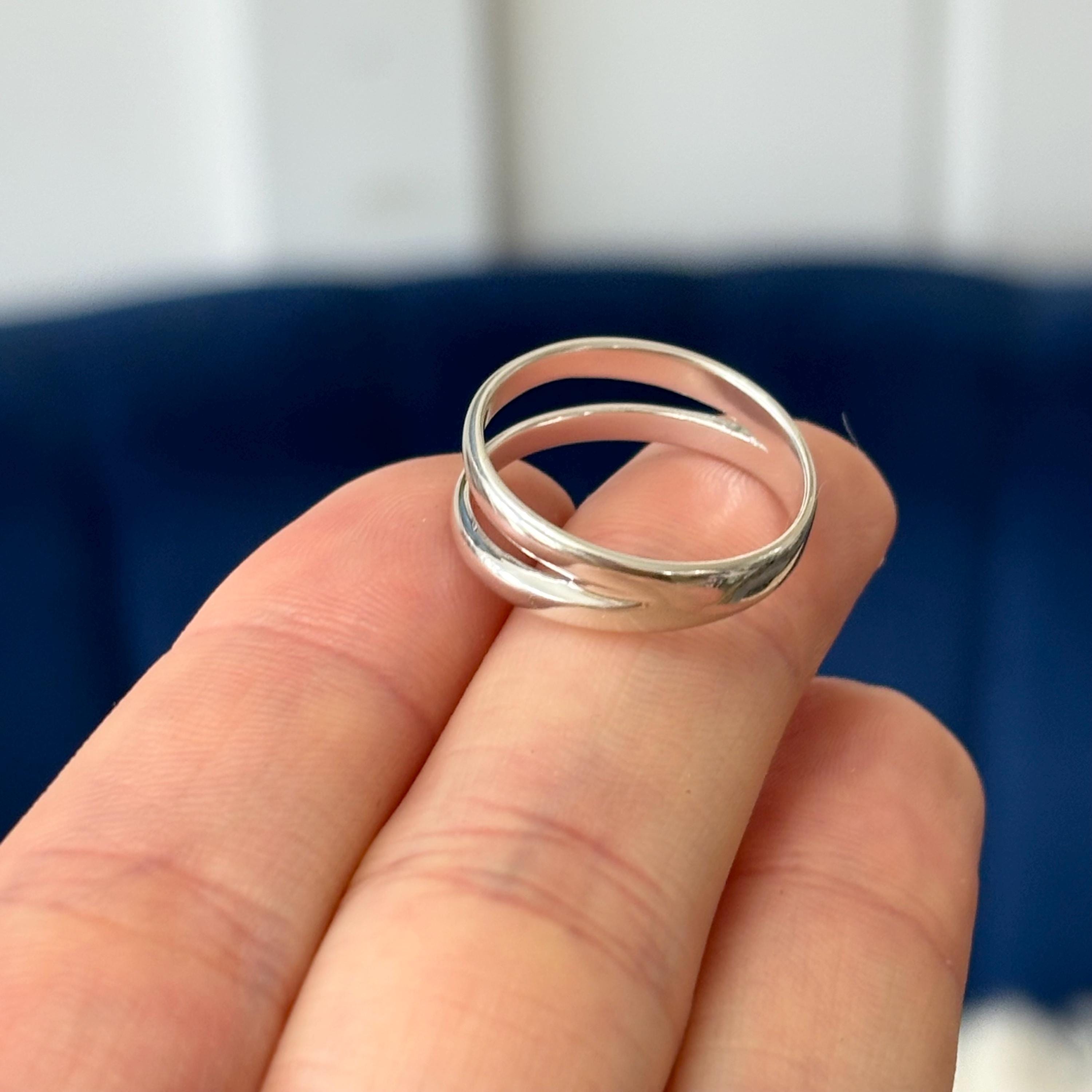 Sterling Silver Rounded Double Split Shank Ring  Size 7