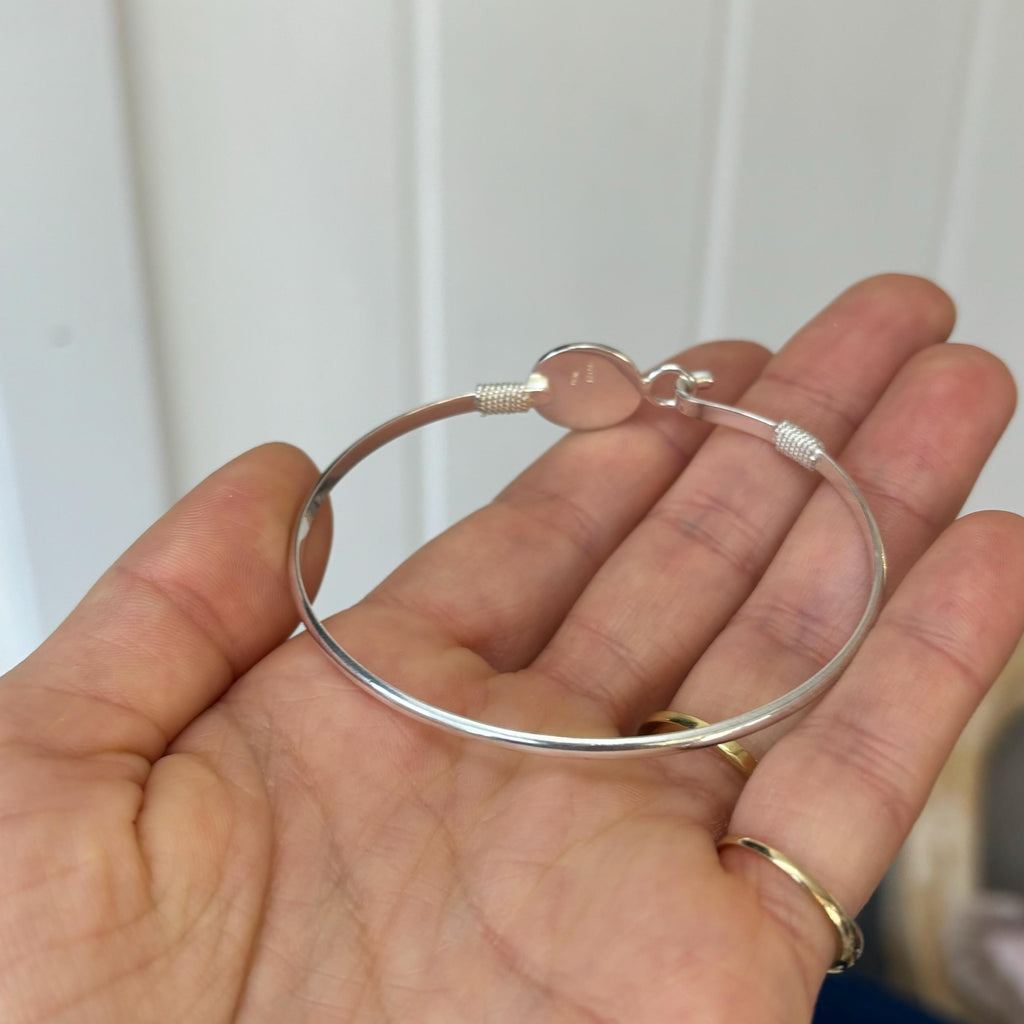 Sterling Silver Polished Angel Bangle Bracelet