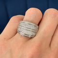 Sterling Silver and (CZ) Brilliant Embers Concave Ring