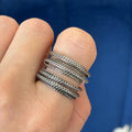 Sterling Silver Antiqued Textured One-Piece Spring Ring