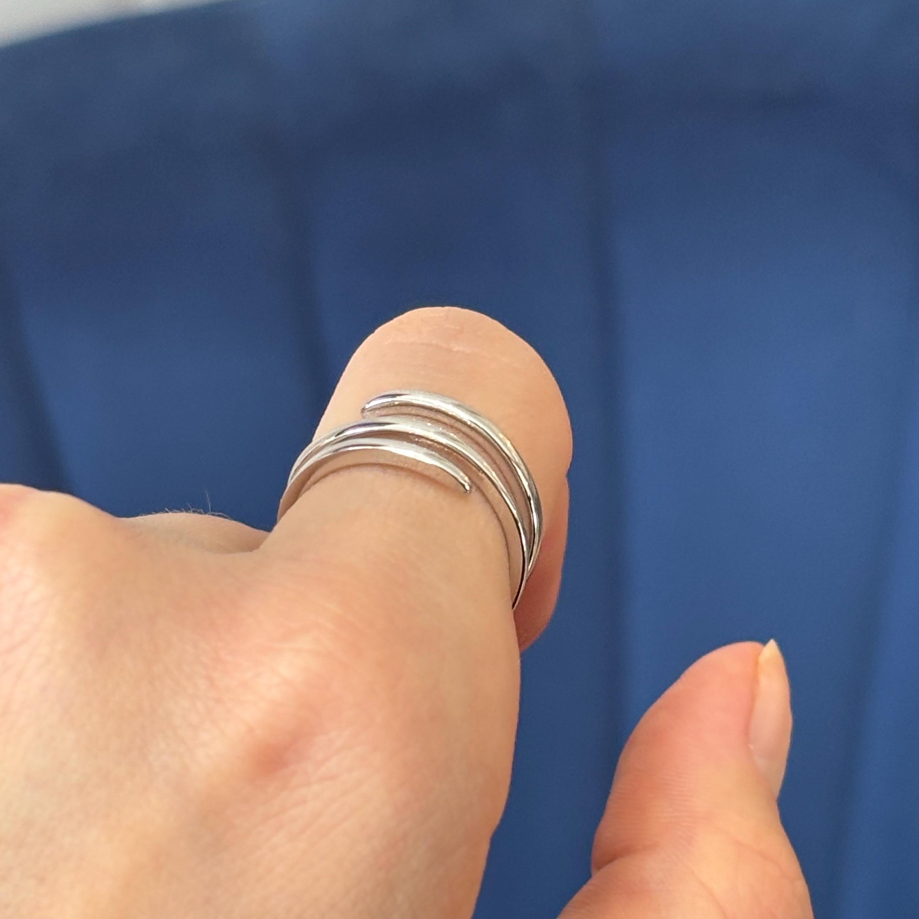 Sterling Silver Double-Wrapped Bypass Ring