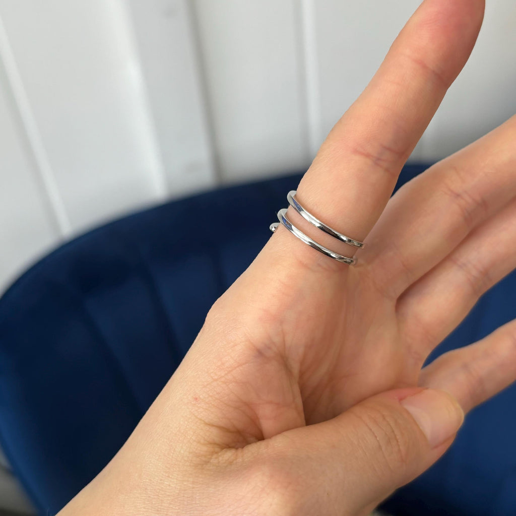 Sterling Silver Double-Wrapped Bypass Ring