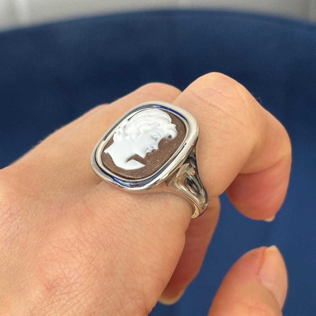Sterling Silver Polished Cameo Ring