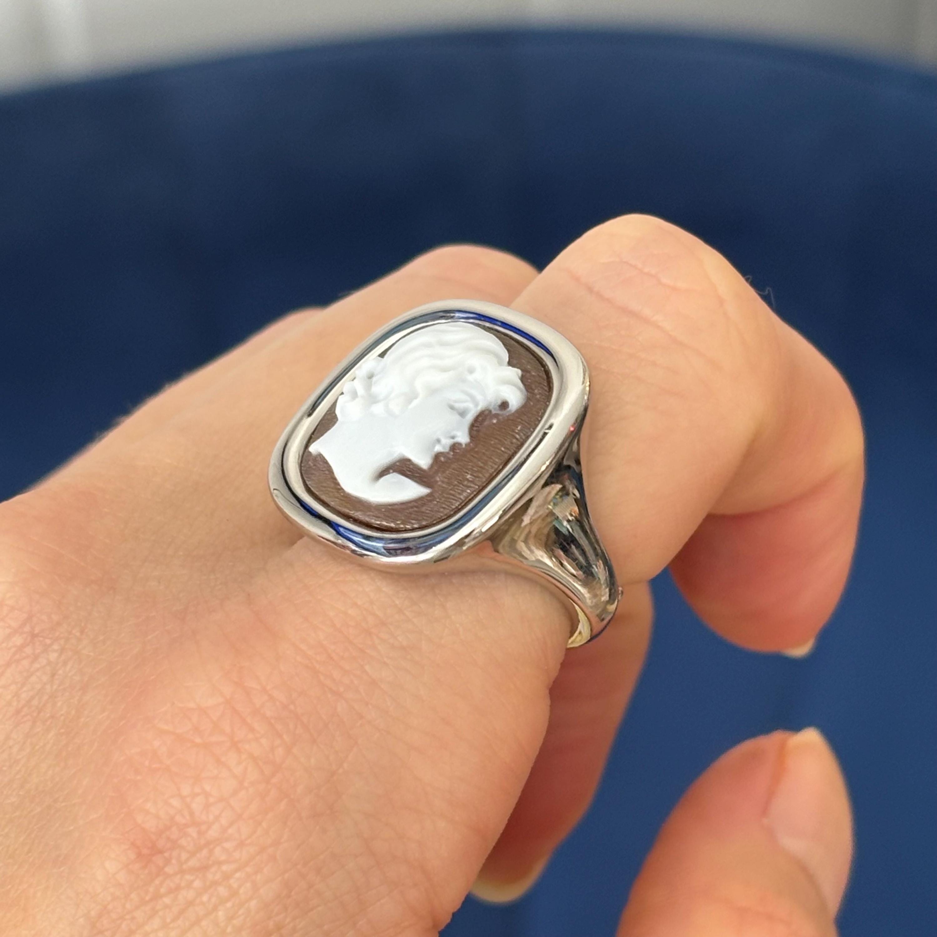 Sterling Silver Polished Cameo Ring