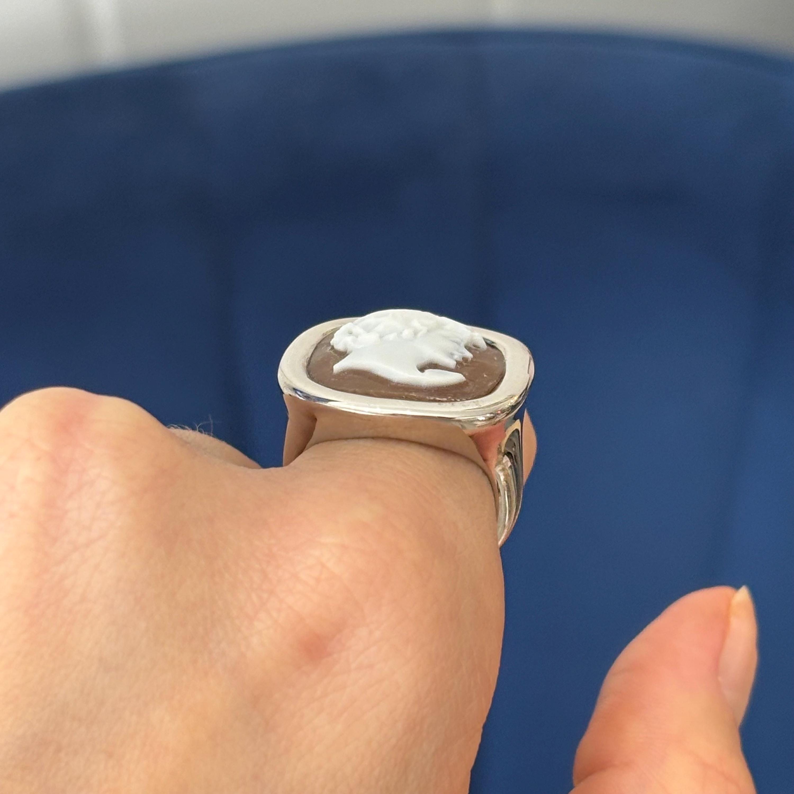 Sterling Silver Polished Cameo Ring