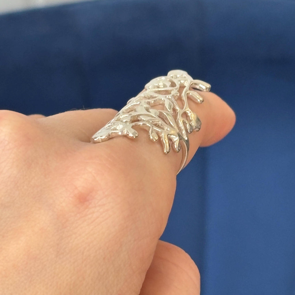 Sterling Silver Vines Full Finger Ring