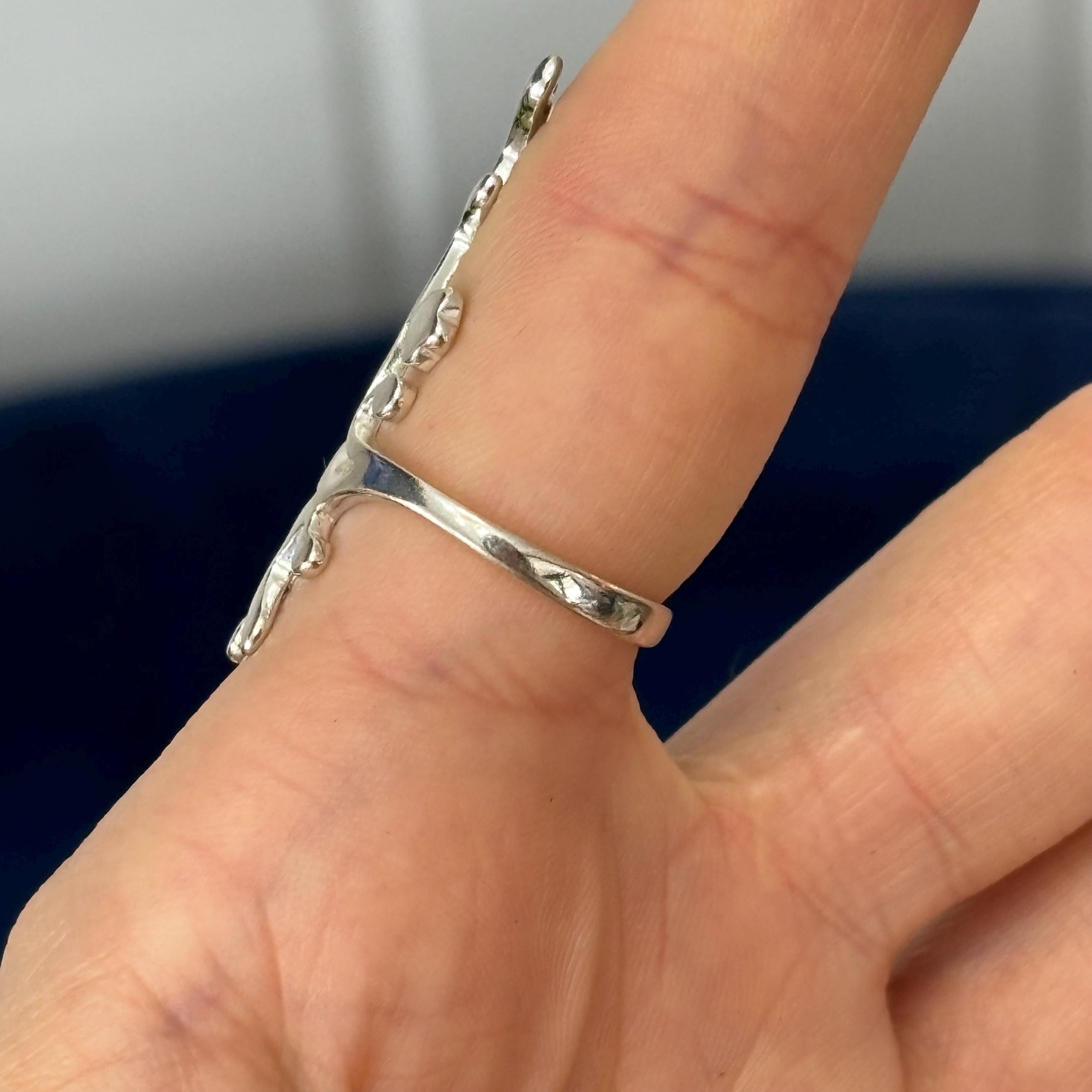 Sterling Silver Vines Full Finger Ring