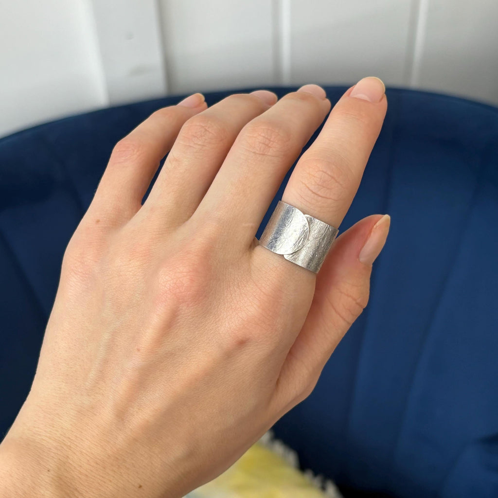 Sterling Silver Matte Cigar Band Ring