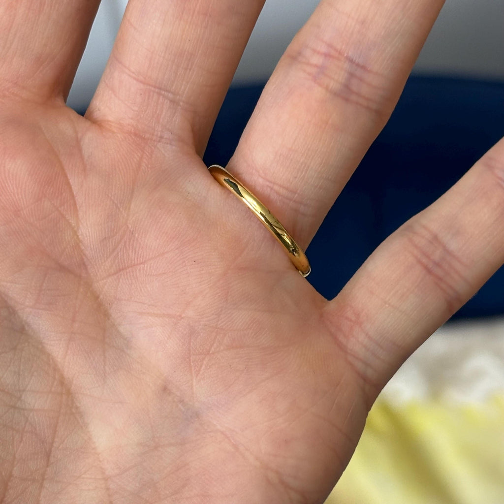 Sterling Silver Stackable Gold-plated Cancer Awareness Ribbon Ring
