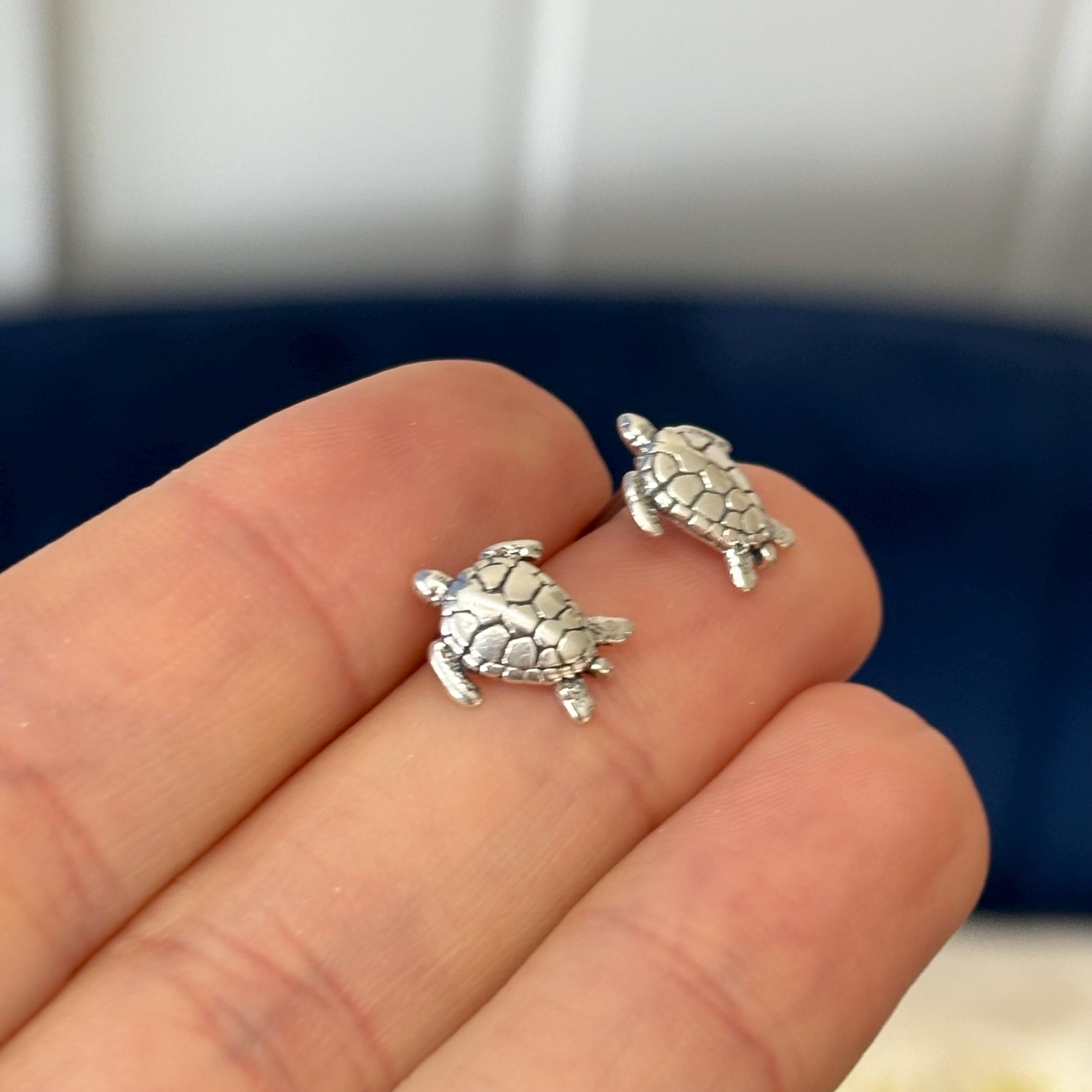 Sterling Silver Sea Turtle Post Earrings