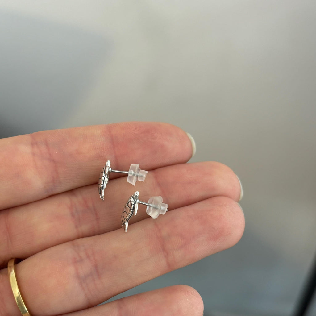 Sterling Silver Sea Turtle Post Earrings