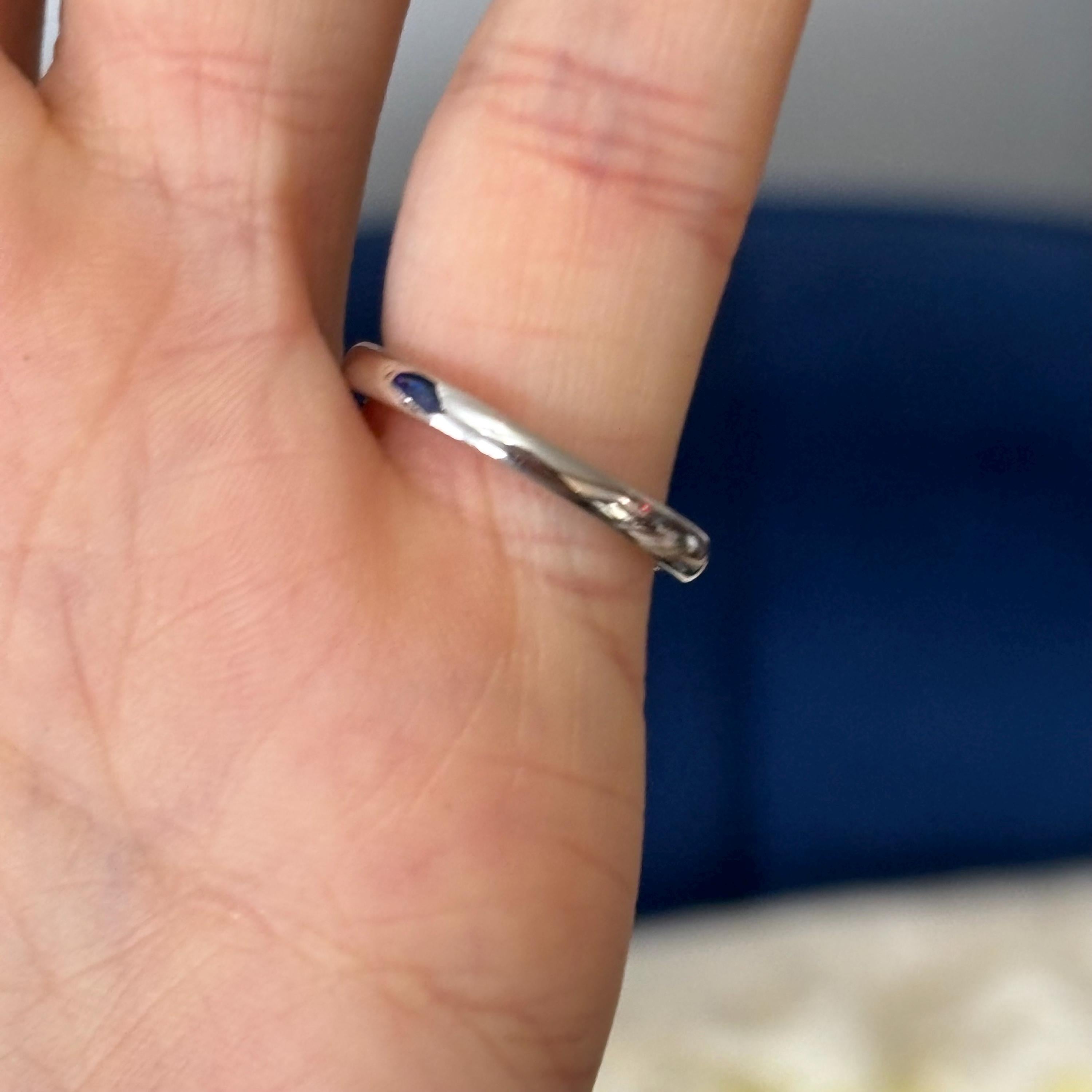 Sterling Silver Stackable Purple Enameled Awareness Ribbon Ring