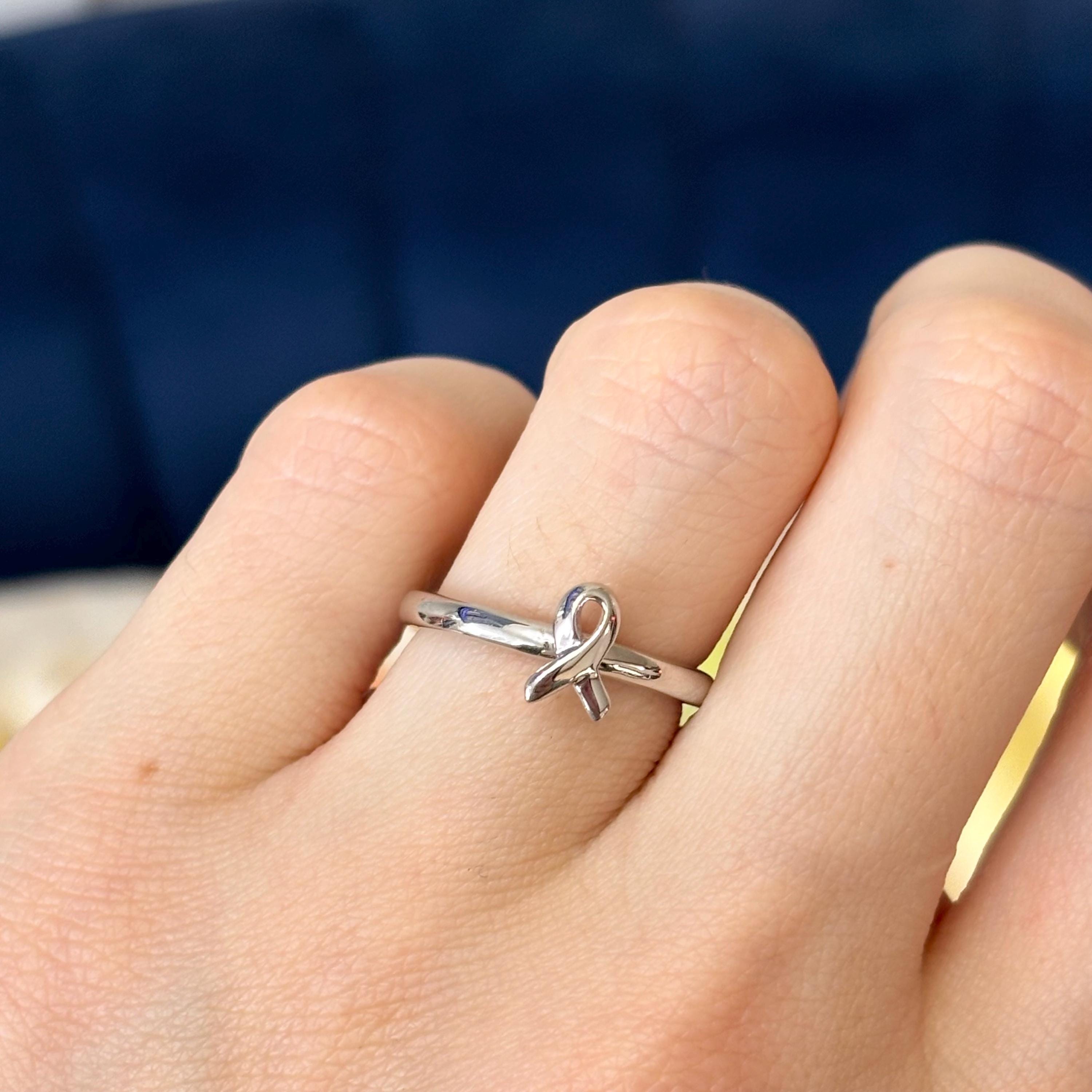 Sterling Silver Stackable Awareness Ribbon Ring