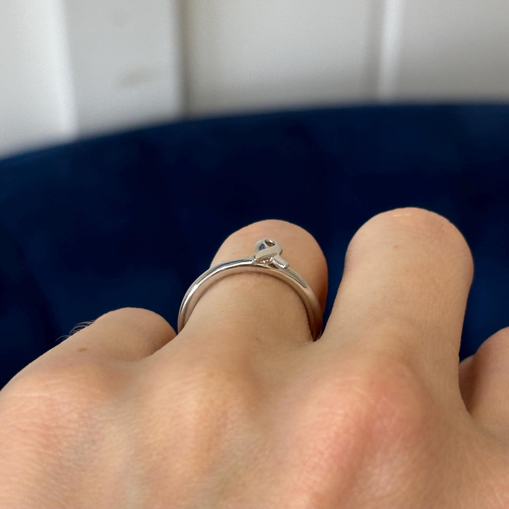 Sterling Silver Stackable Awareness Ribbon Ring