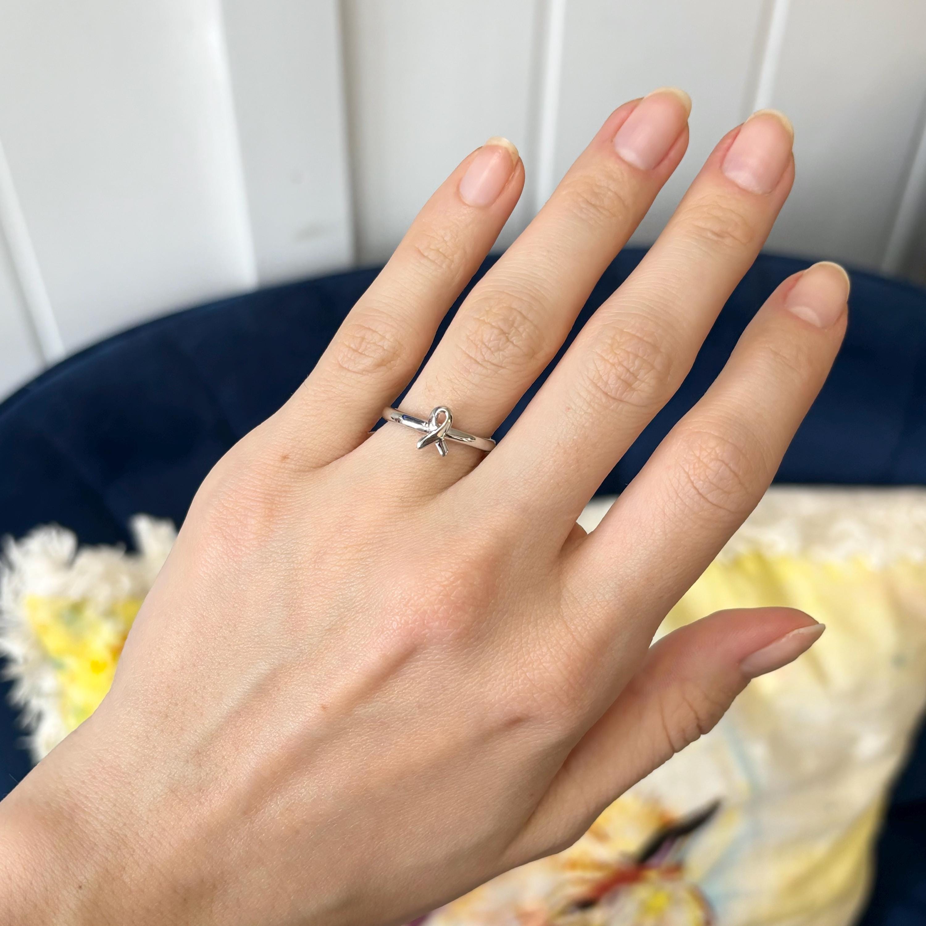 Sterling Silver Stackable Awareness Ribbon Ring
