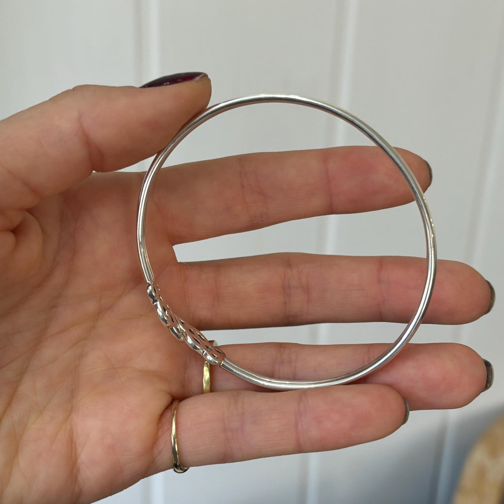 Sterling Silver Celtic Trinity Bypass Bangle Bracelet