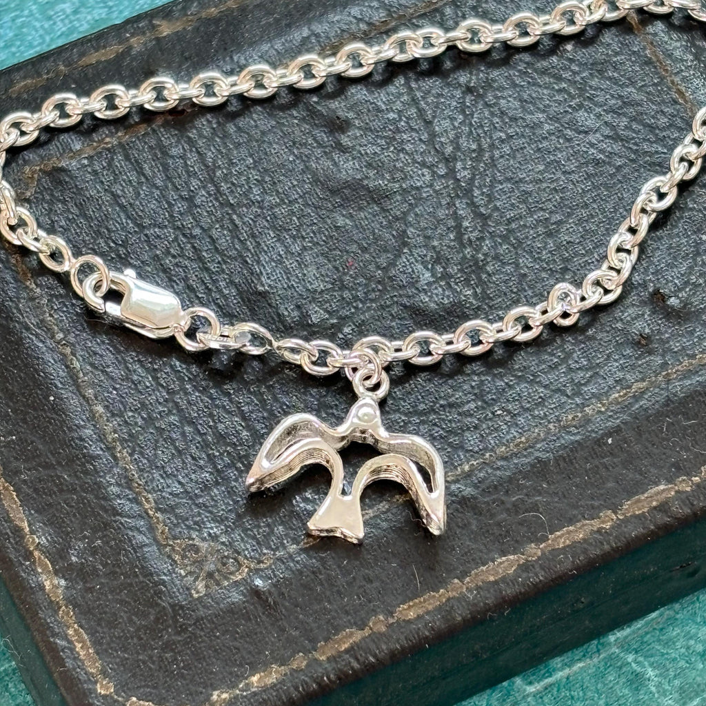 Sterling Silver Dove Charm Bracelet