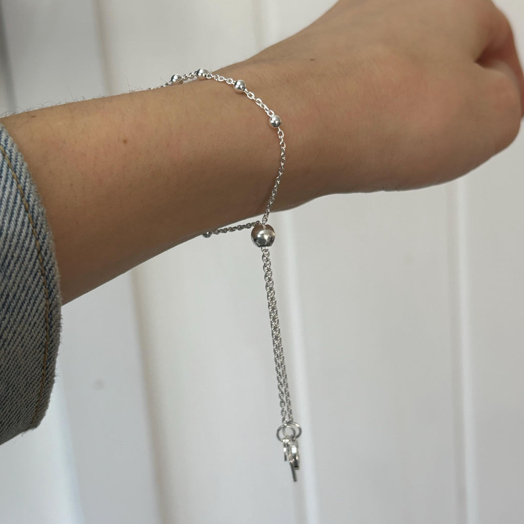 Sterling Silver St. Benedict Adjustable   Rosary Bracelet
