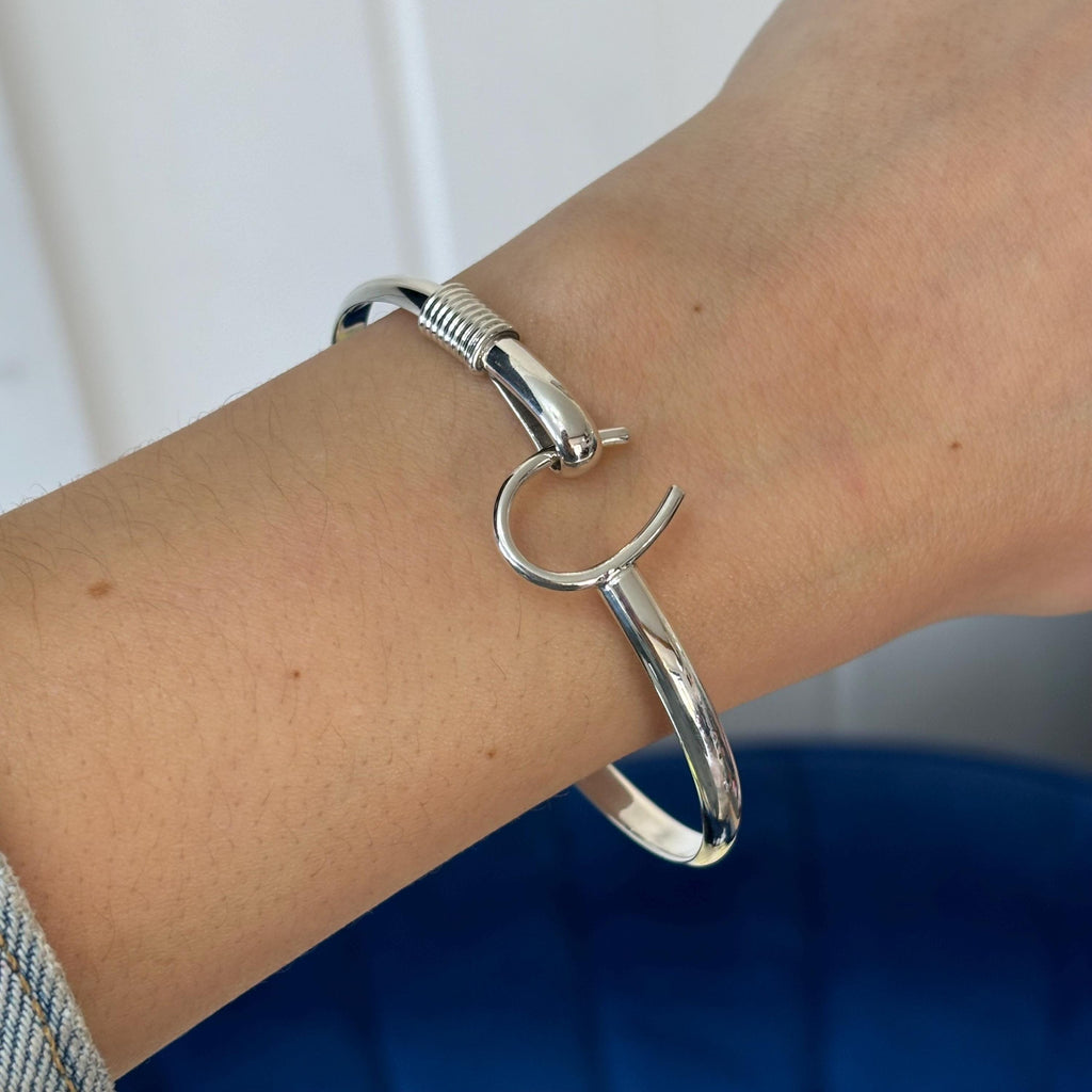 Sterling Silver Horseshoe Bangle Bracelet
