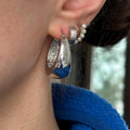 Sterling Silver RH-Plated Polished Chunky Tapered Hoop Earrings