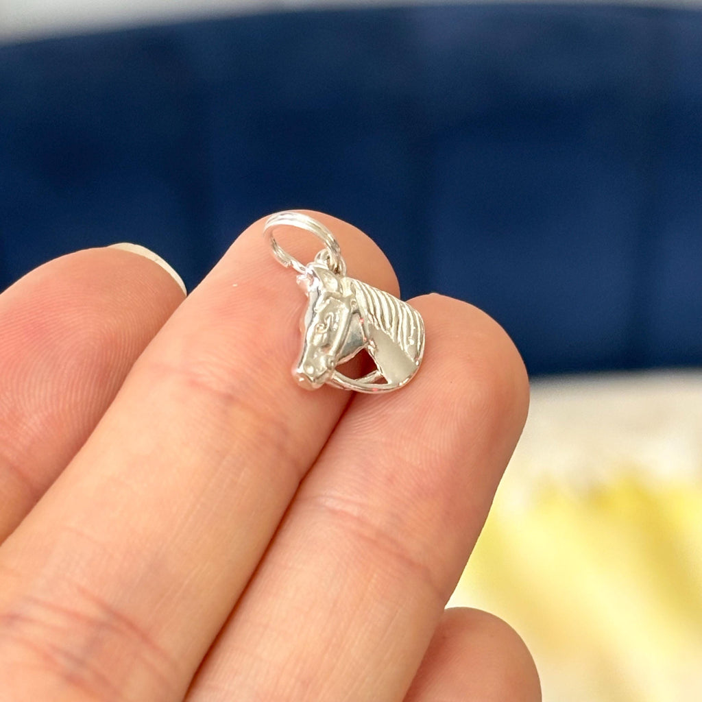 Sterling Silver Horse Head with Bridle Charm