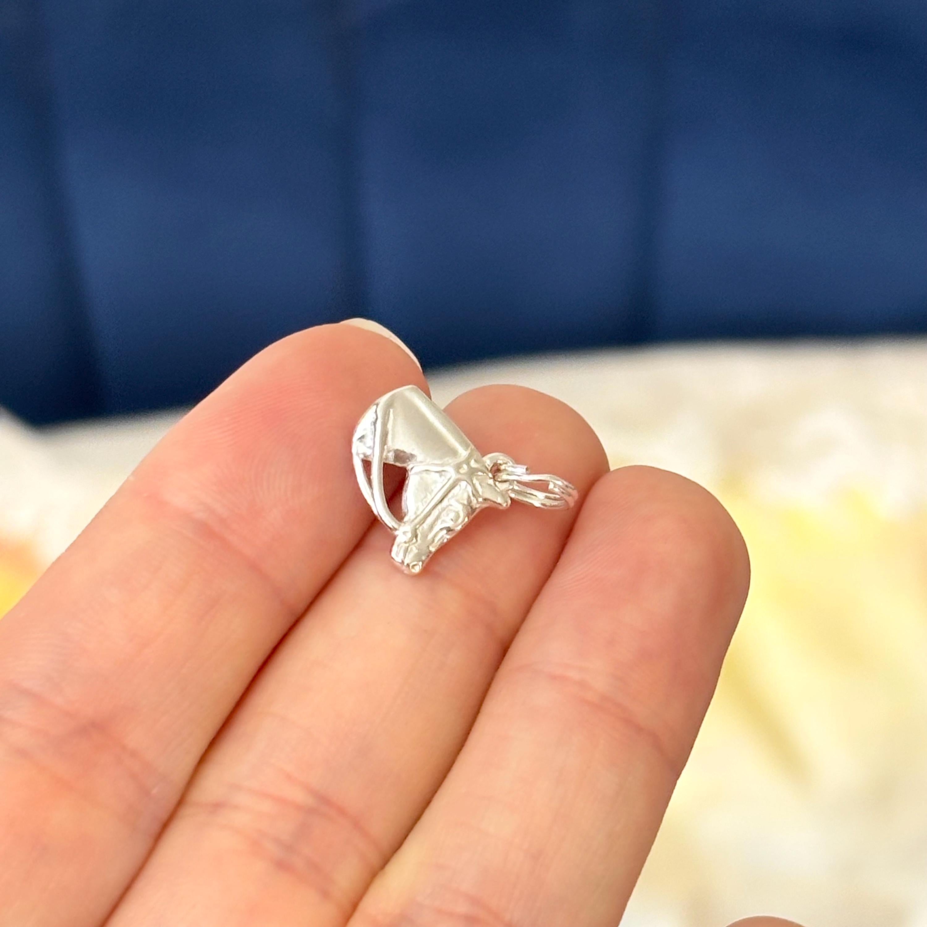 Sterling Silver Horse Head with Bridle Charm