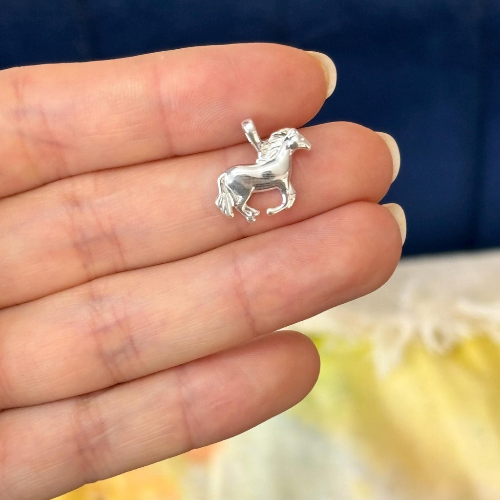 Sterling Silver Horse Charm Tiny Pendant