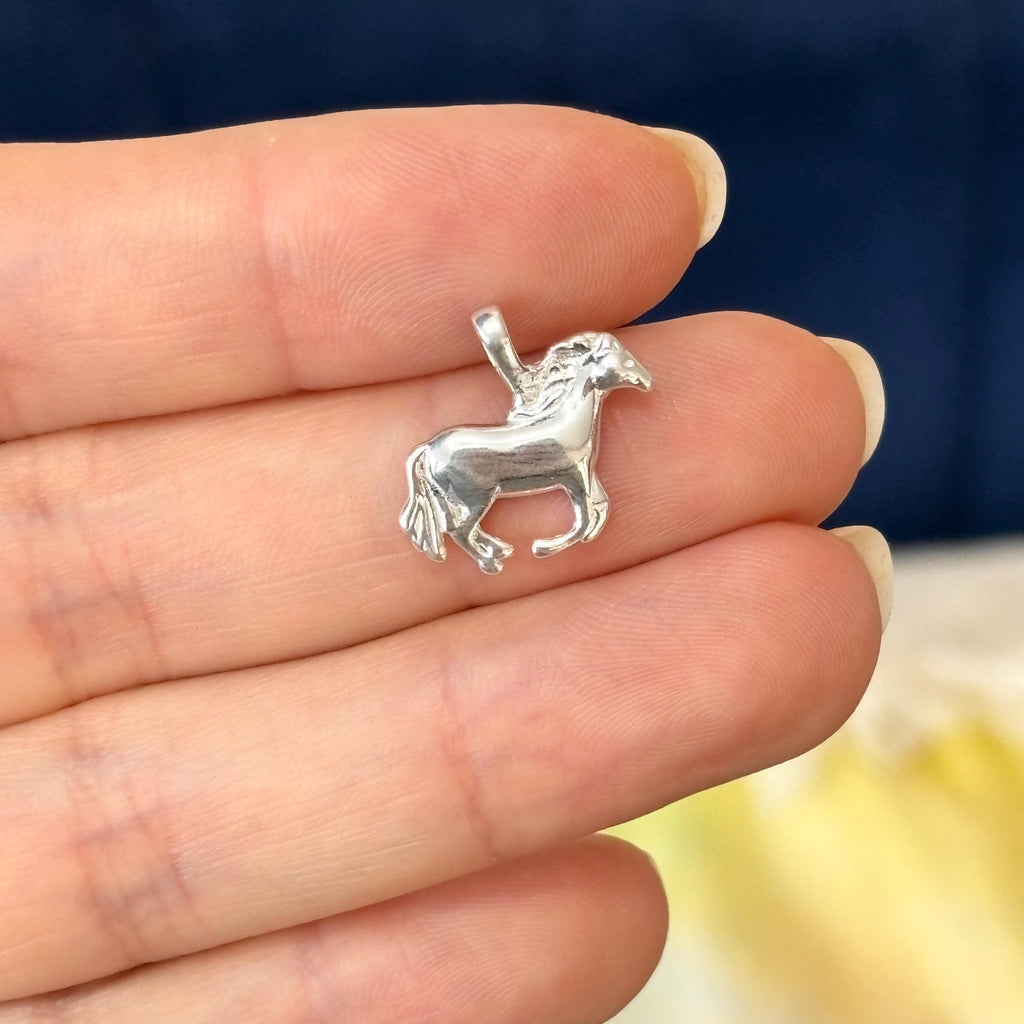 Sterling Silver Horse Charm Tiny Pendant