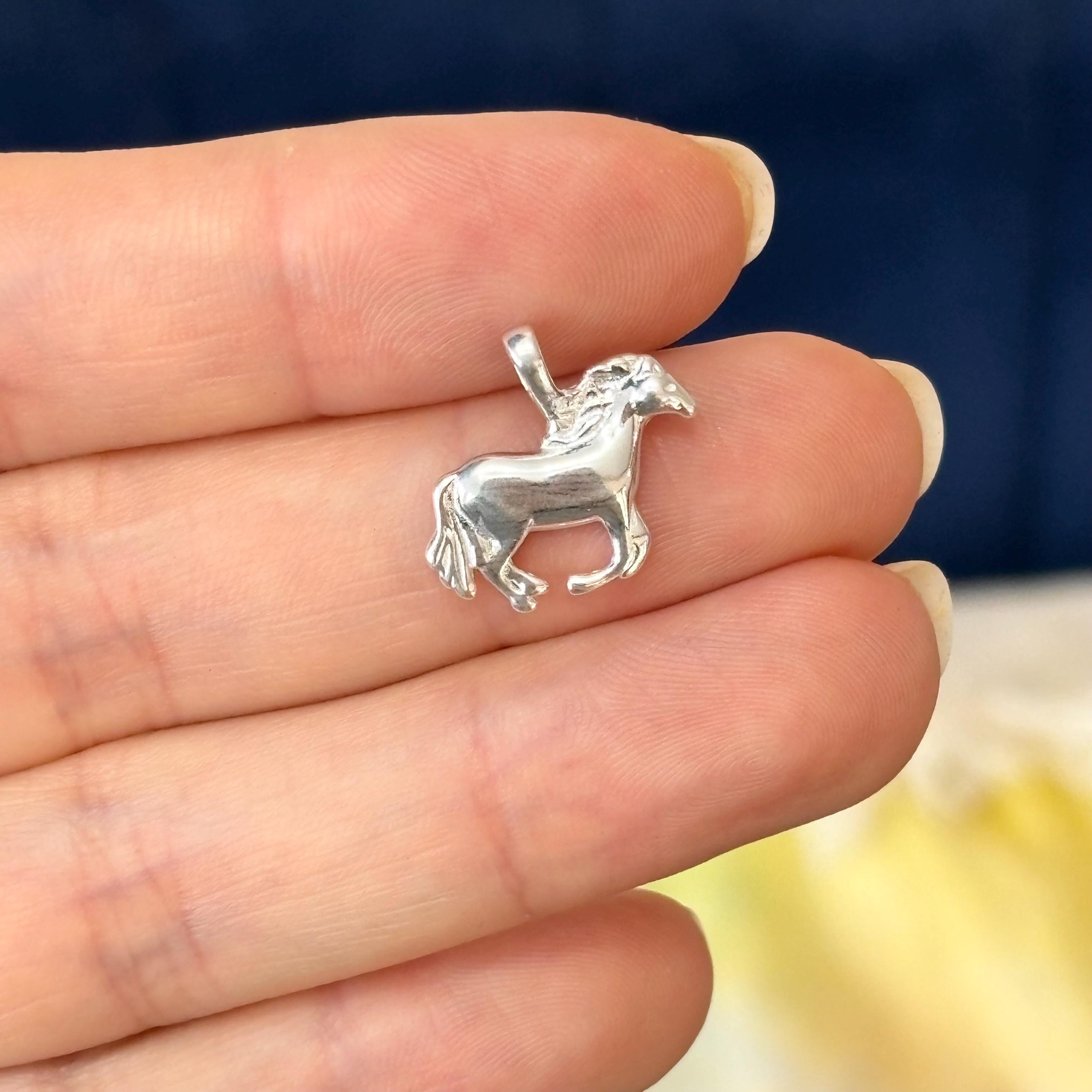 Sterling Silver Horse Charm Tiny Pendant