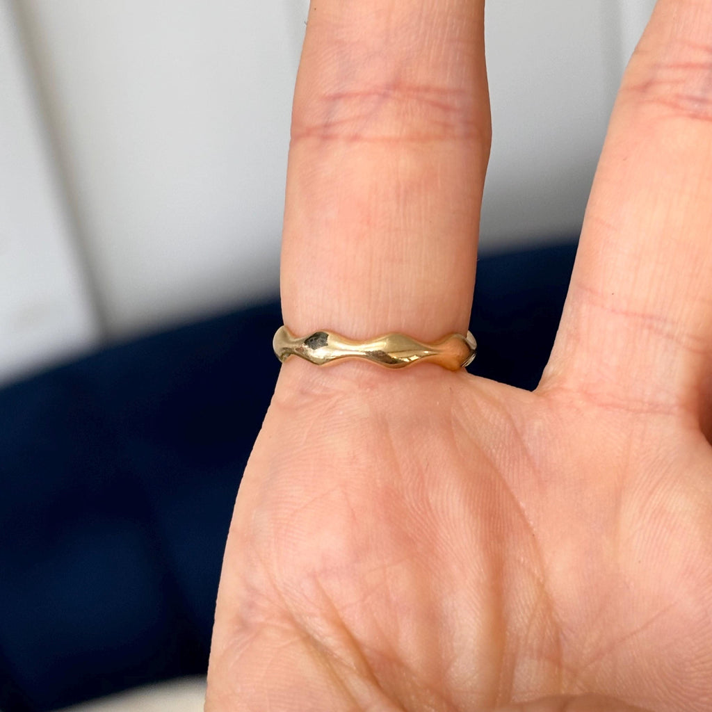 14k Gold Stackable Curvy Wave Ring