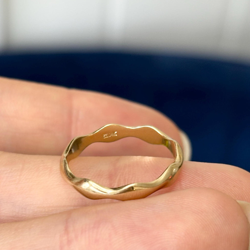 14k Gold Stackable Curvy Wave Ring