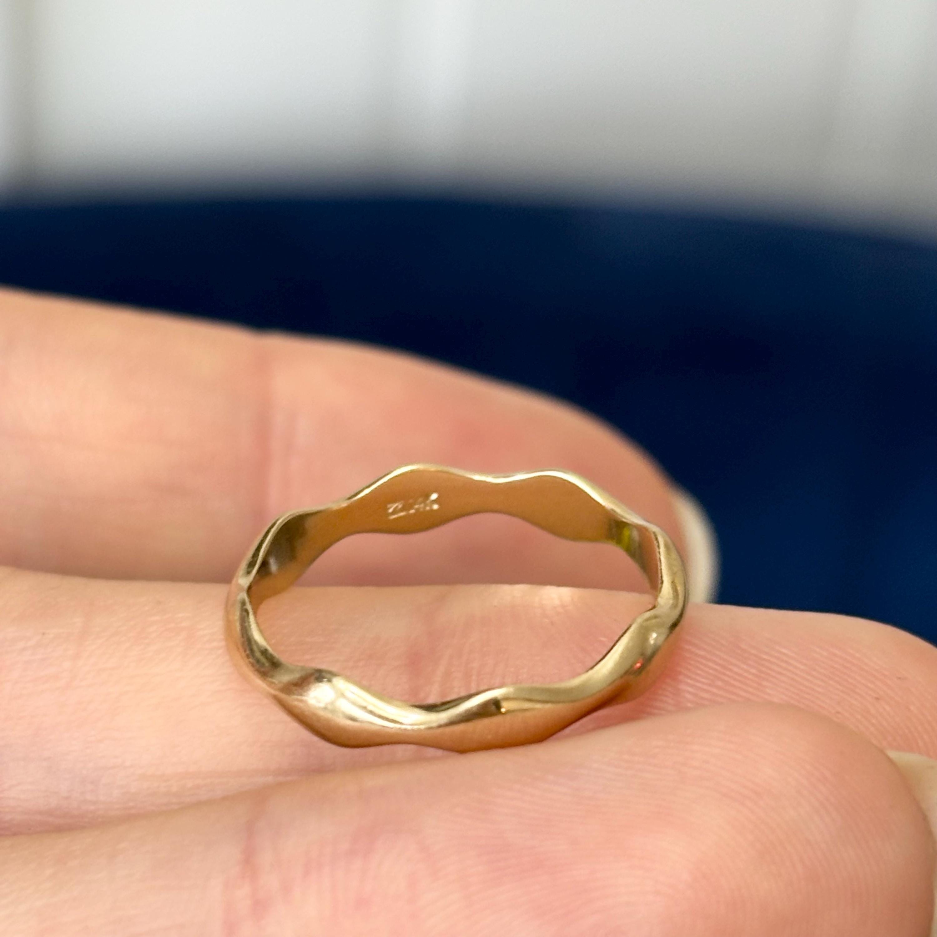 14k Gold Stackable Curvy Wave Ring