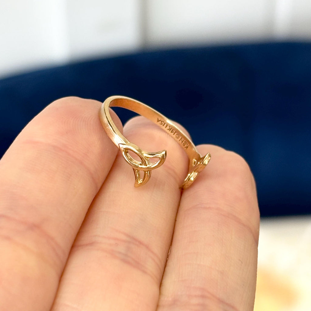 14k Gold Celtic Trinity Knot Open Shank Ring