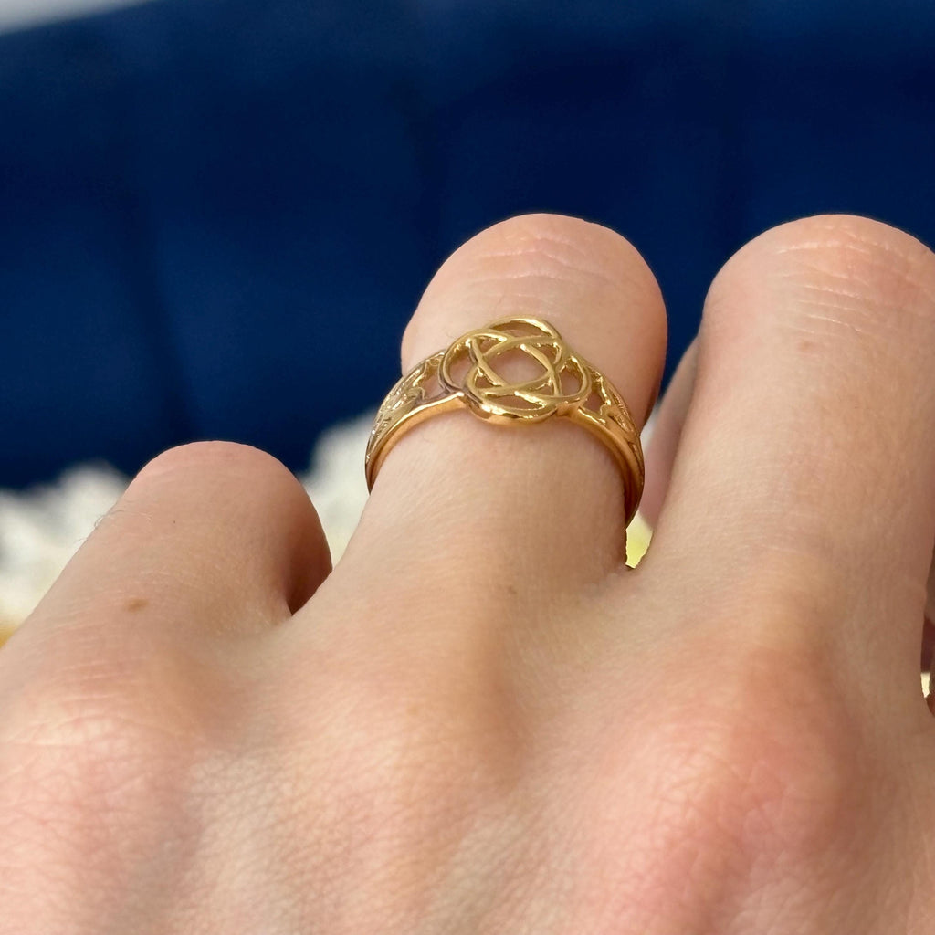 14k Gold Celtic Knot Irish Open-design Ring