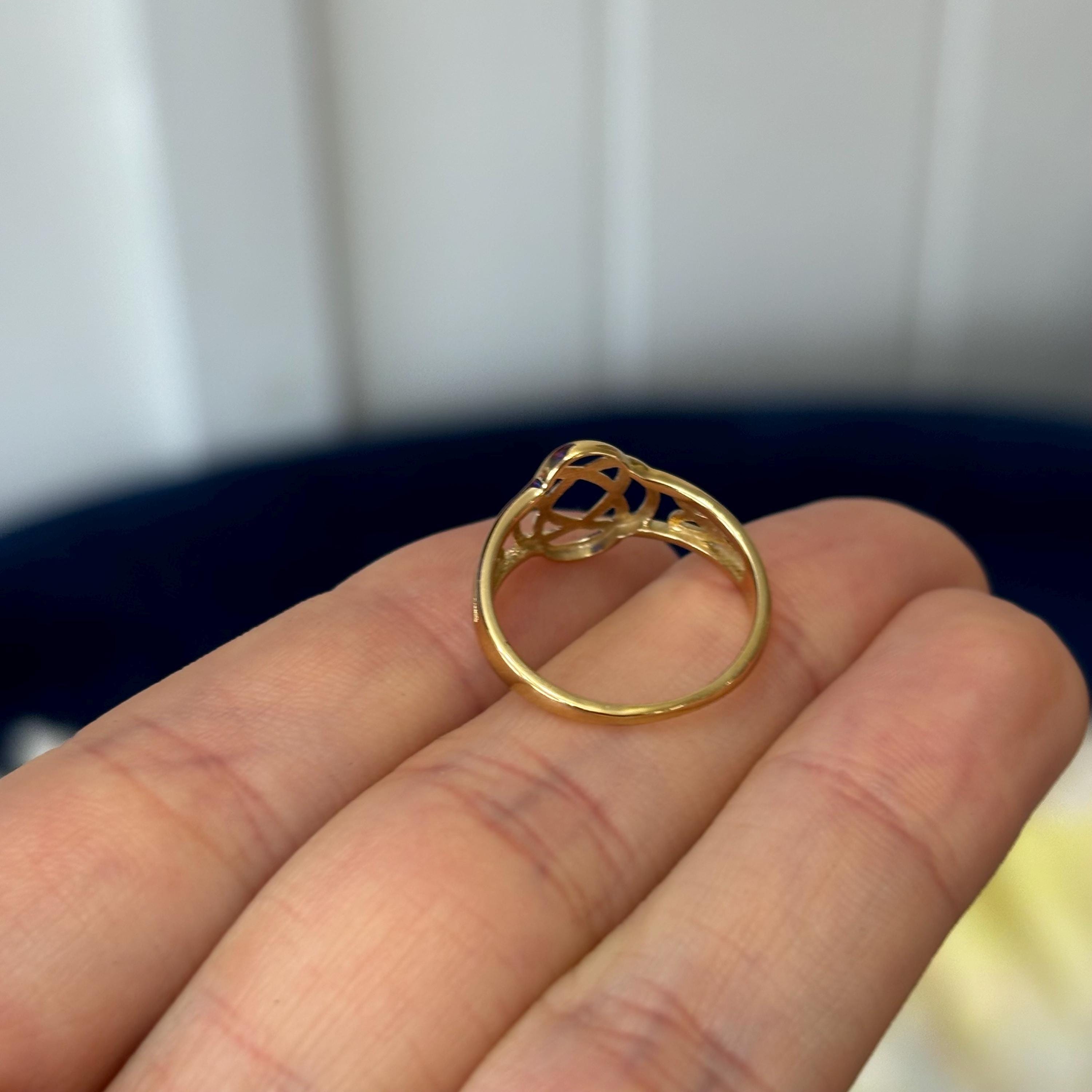 14k Gold Celtic Knot Irish Open-design Ring