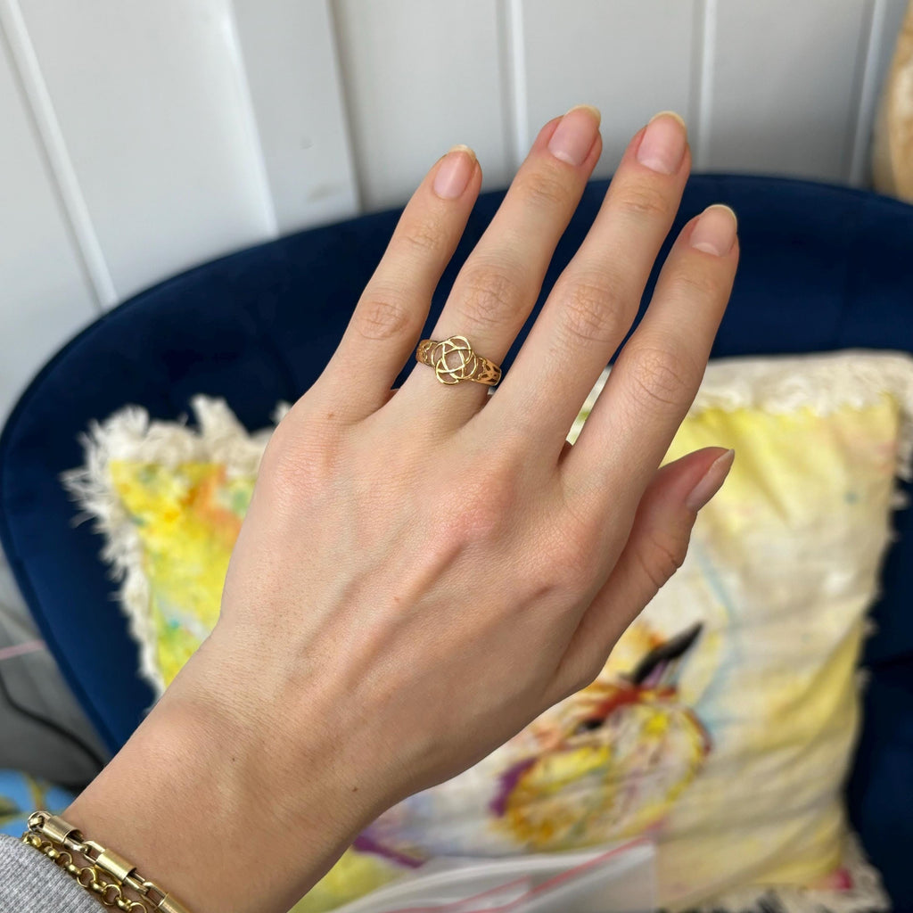 14k Gold Celtic Knot Irish Open-design Ring
