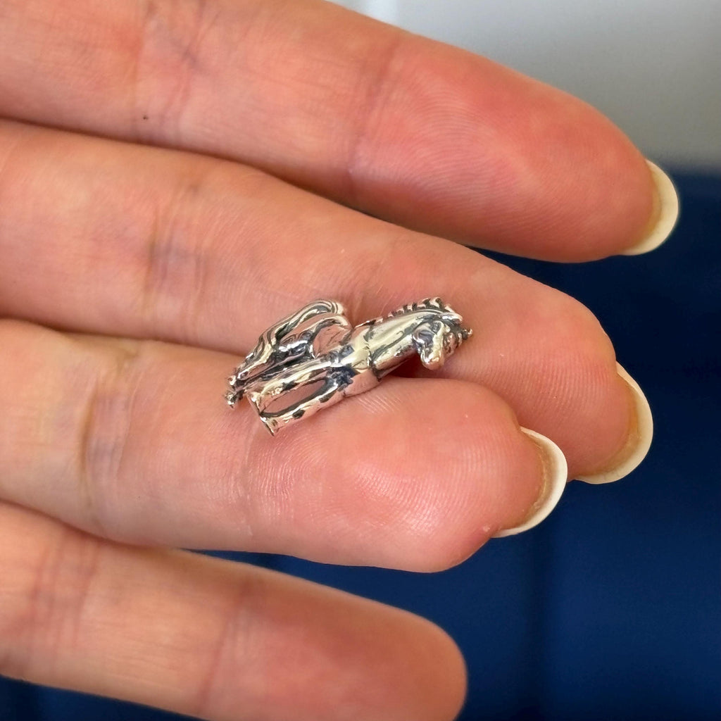 Sterling Silver Polished Tiny Horse Detailed Mane and Tail Charm