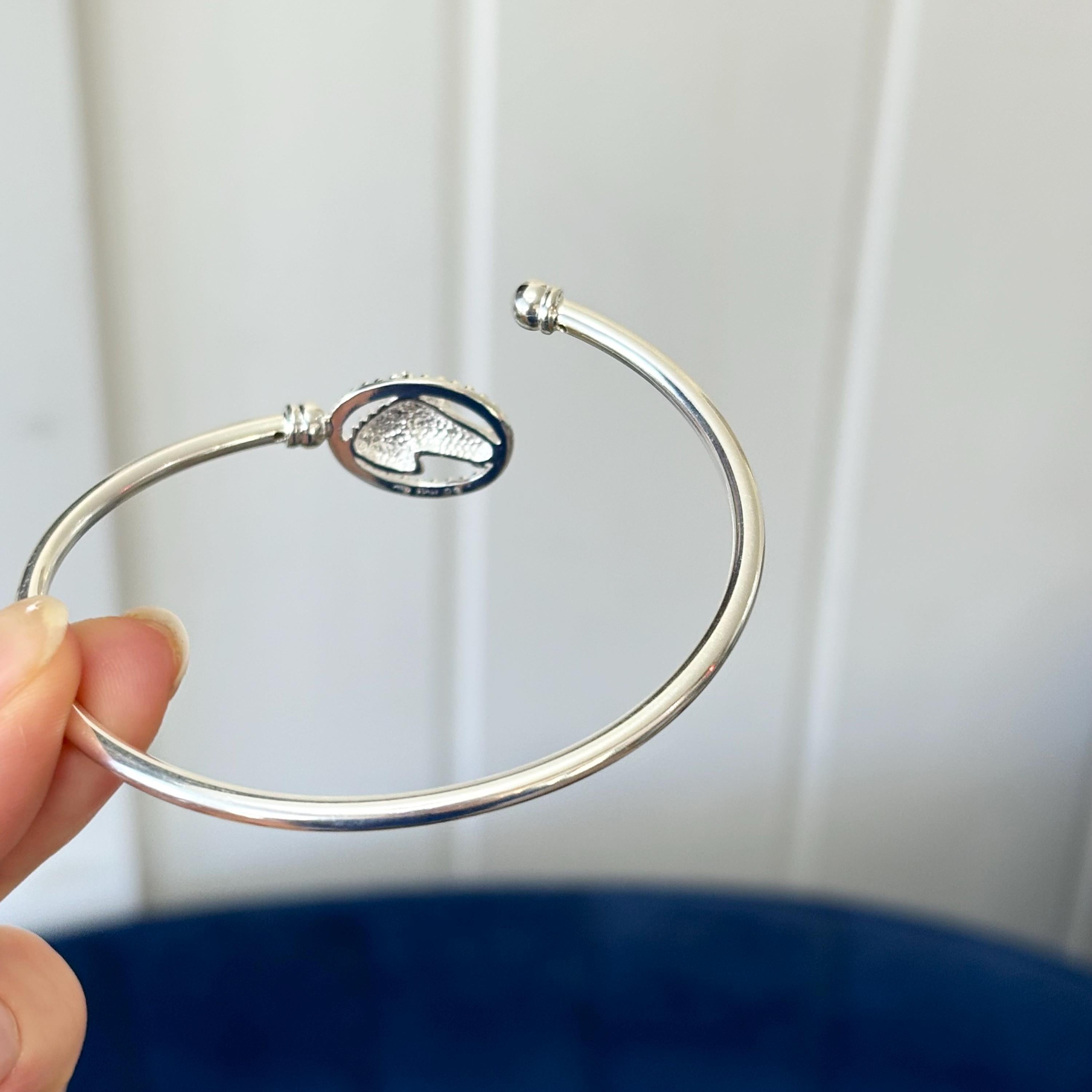 Sterling Silver Flex Horse Head Slip-on Bangle Bracelet
