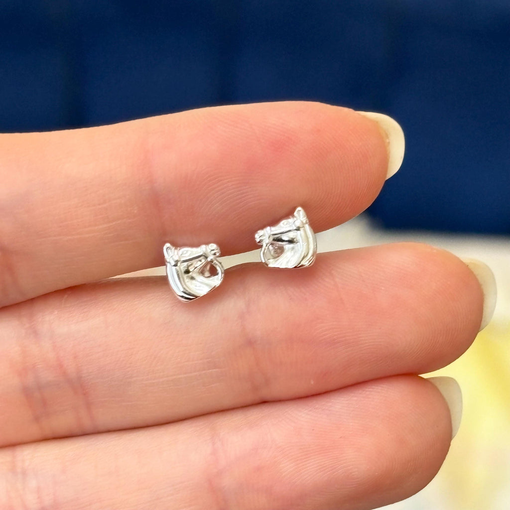 Sterling Silver Horse and Bridle Post Earrings