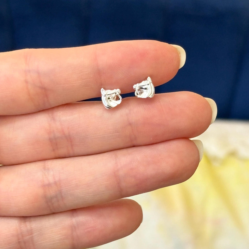 Sterling Silver Horse and Bridle Post Earrings