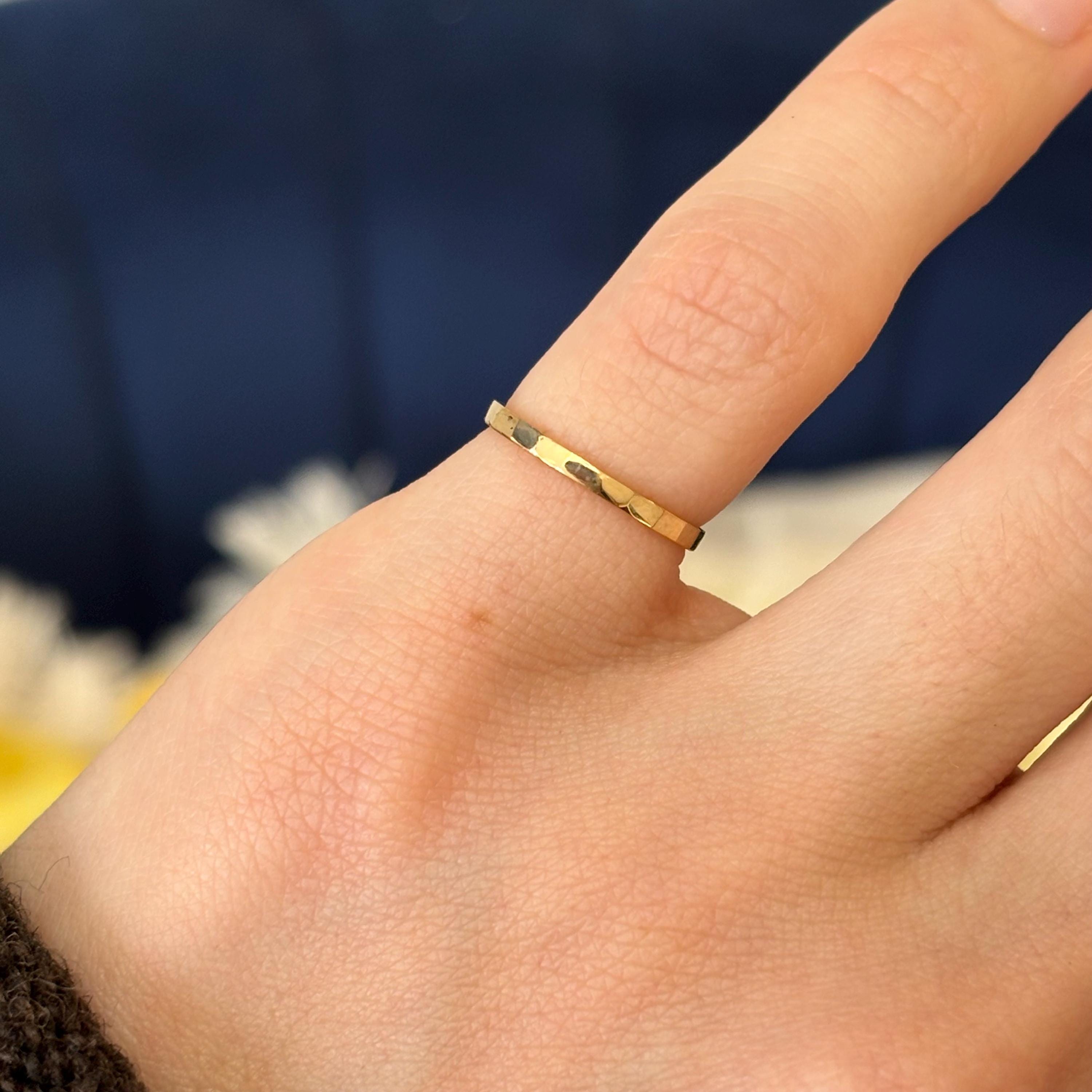 10k Gold Bamboo Texture Toe Ring