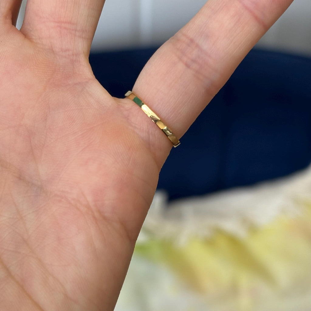 10k Gold Bamboo Texture Toe Ring
