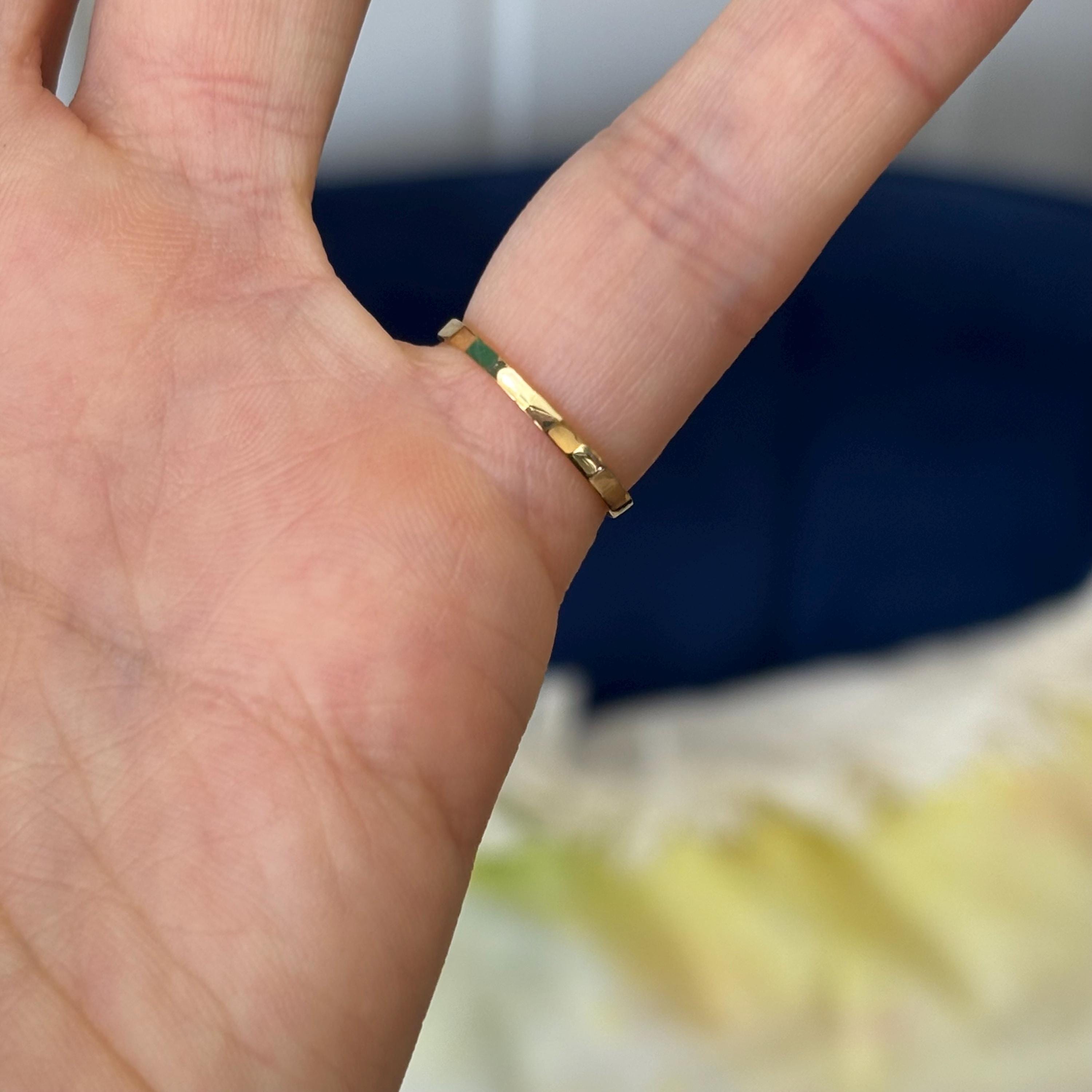 10k Gold Bamboo Texture Toe Ring