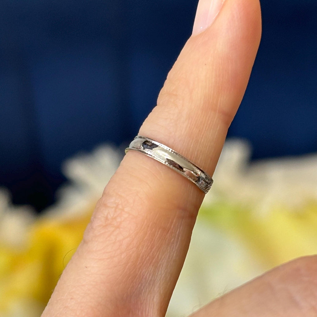 14k White Gold Milgrain Adjustable Open Toe Ring